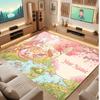 Floral Garden Theme Crystal Velvet Floor Rug Personalized Custom Name Text Warm Carpet Home Decoration