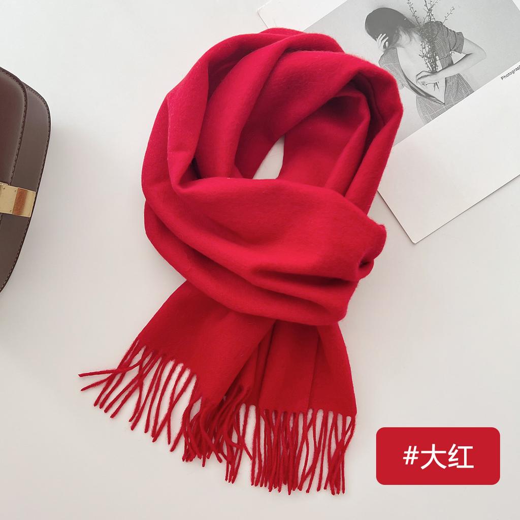 High Quality 100% Wool Wraps Female Male Solid Classic Muffler Women Man Scarves  Autumn Winter Soft Warm Casual Couple Scarf