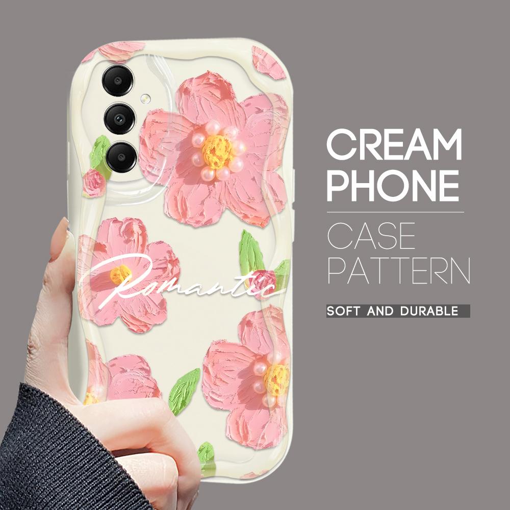 

Милый мультяшный узор, кремовая текстура, мягкий силиконовый чехол с волнистыми краями, чехол для телефона Samsung Samsung S24 Ultra 5G белый