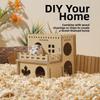 Natural Wooden Hamster House Durable Small Pets Hideaway New Cage Decor  for Chinchilla