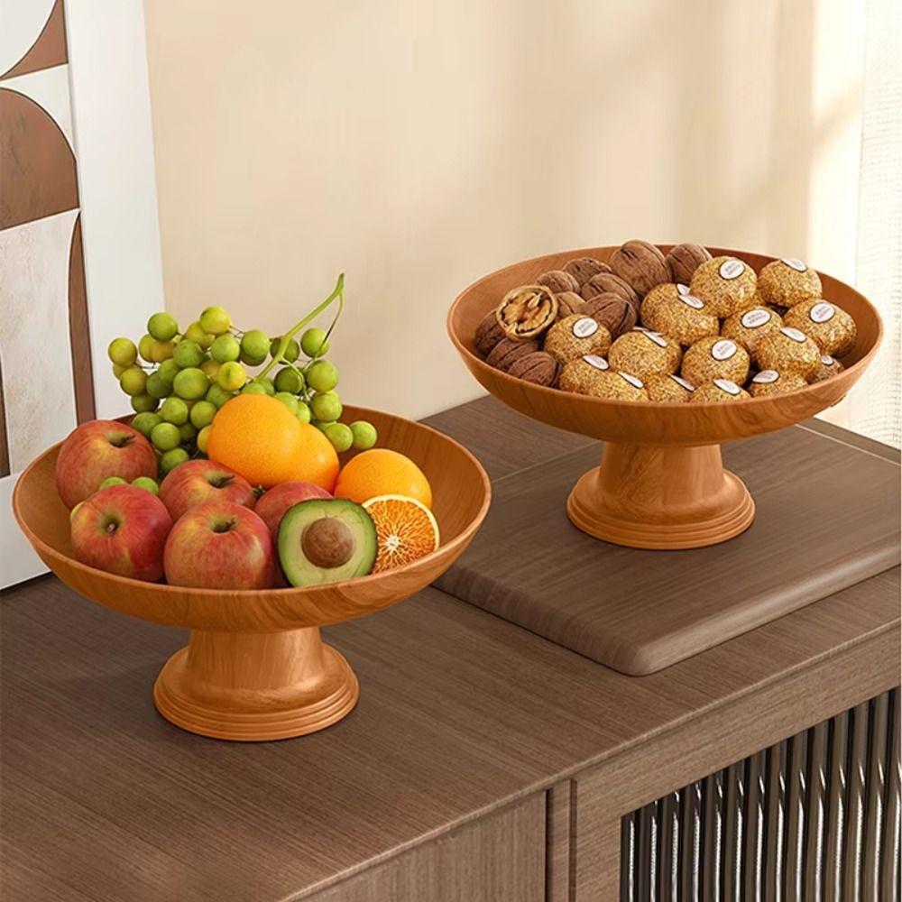 High-foot Fruit Plate Plastic Dried Fruit Plate Retro Candy Snack Tray Household Desktop Storage