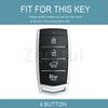 4 Buttons Tpu Auto Keychain Shell Fob Holder Protector Accessories For Hyundai - Genesis G70 G80 G90 Car Key Case Cover