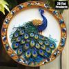 Metal Peacock Wall Art Blue Gold Home Decor Handmade Craft Ornament