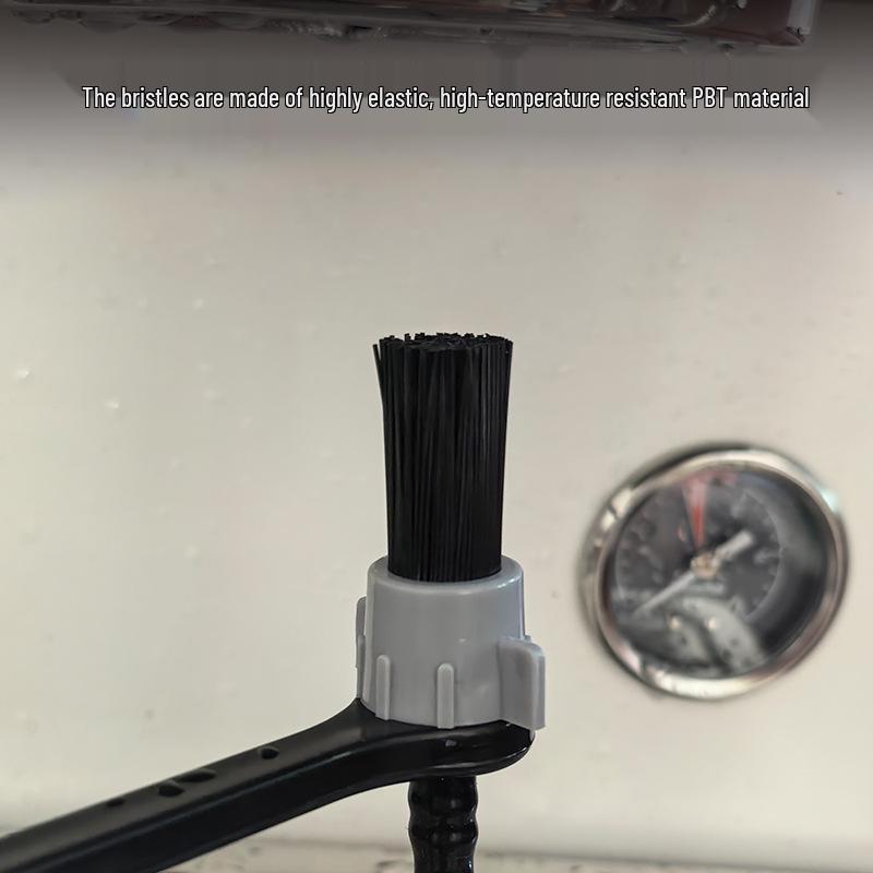 Steam Coffee Machine Cleaning Brush with Long Handle and Bristle Brush for Brew Head