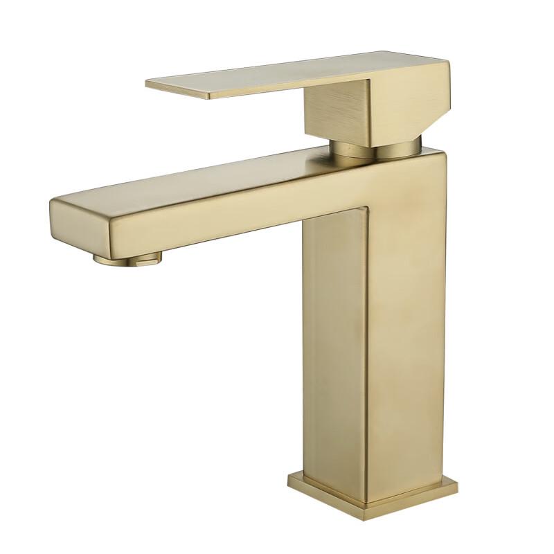 TLXT Gold Stainless Steel Basin Faucet