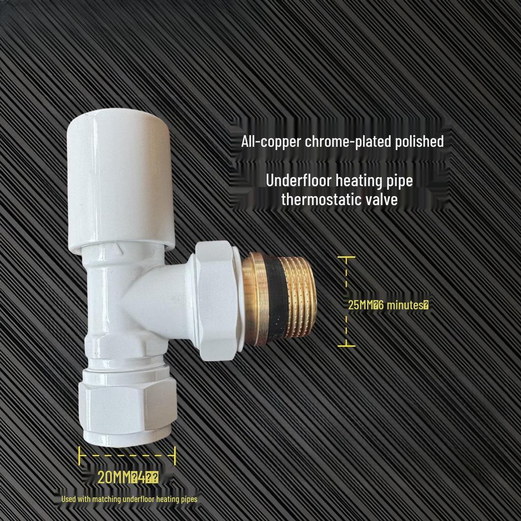 Pinshang Premium 20*6 All-Copper Thermostatic Valve with Polished Chrome-Plated Finish