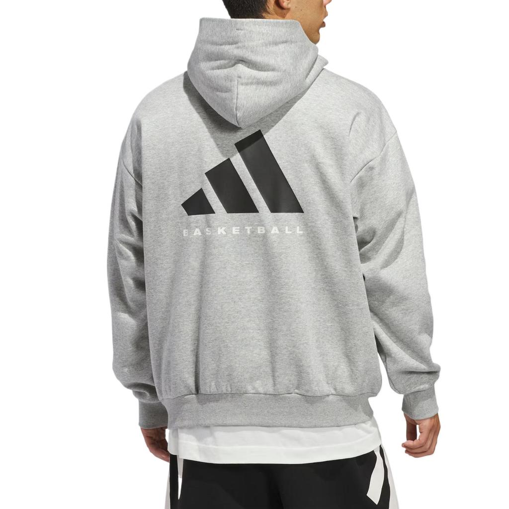 adidas Basketball Fleece Hoodie Light Grey Heather Unisex JZ9532