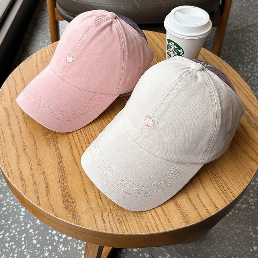 Adjustable Breathable Summer Baseball Cap With Heart Motif For Daily Wear