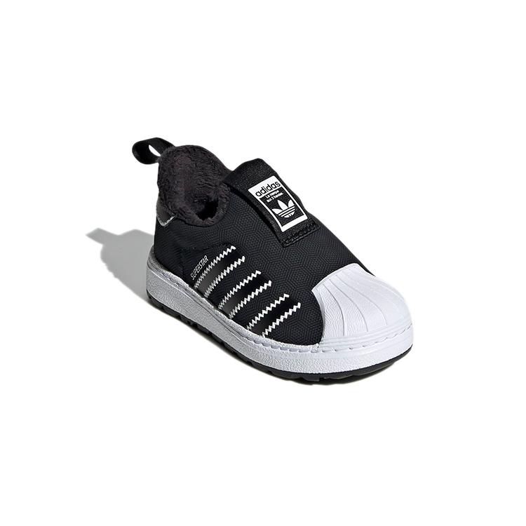 adidas Originals SUPERSTAR 360 Fleece Lined Abrasion Resistant Low Top Skateboard Shoes Black Infant And Toddler EG3366