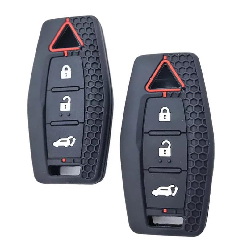 New Silicone Car Remote Key Case Cover Keychian Fob Holder For Mitsubishi Outlander Holder Protection Accessories