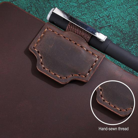 Personalized Magnetic Bookmark Faux Leather Page Holder with Pen Clip Retro Logo Bookmark for Journals Notebooks Book