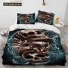 3D Gothic Horror Skull Cartoon Comforter Bedding Set,Duvet Cover Bed Set Quilt Cover Pillowcase,King Queen Size Bedding Set Gift