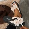 Fashion Women Slippers Flower Decoration Casual Flat Slippers New Summer Sandals Outdoor Beach Shoes Women Flip-flops Home Slides Women