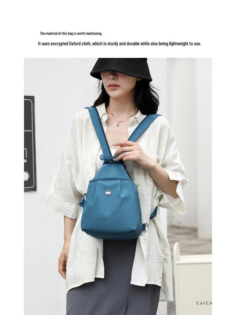 Women's Luxury Oxford Cloth Crossbody Backpack: Large Capacity, Trendy Design.