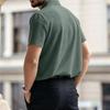 Men's Summer Ice Silk Mesh Short Sleeve Polo Shirt Buttonless Design Breathable Lightweight Casual Top