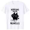 Fitness Cat Print Tshirts Female Short Sleeve Fashion Trendy Tshirt Summer Tee Clothes Street Hip Hop Tops Black Cat Anime Tees