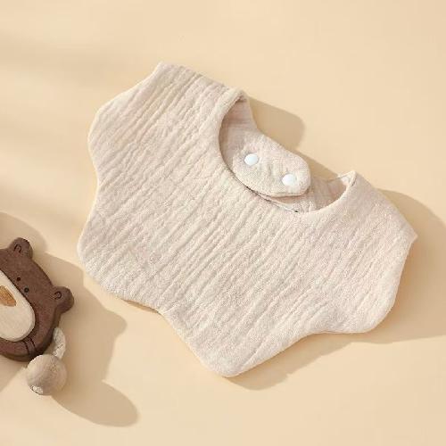 Ins Double-sided Cotton Waterproof Bib Crepe 360-degree Rotating Saliva Towel Children's Breathable Gauze Baby Bib