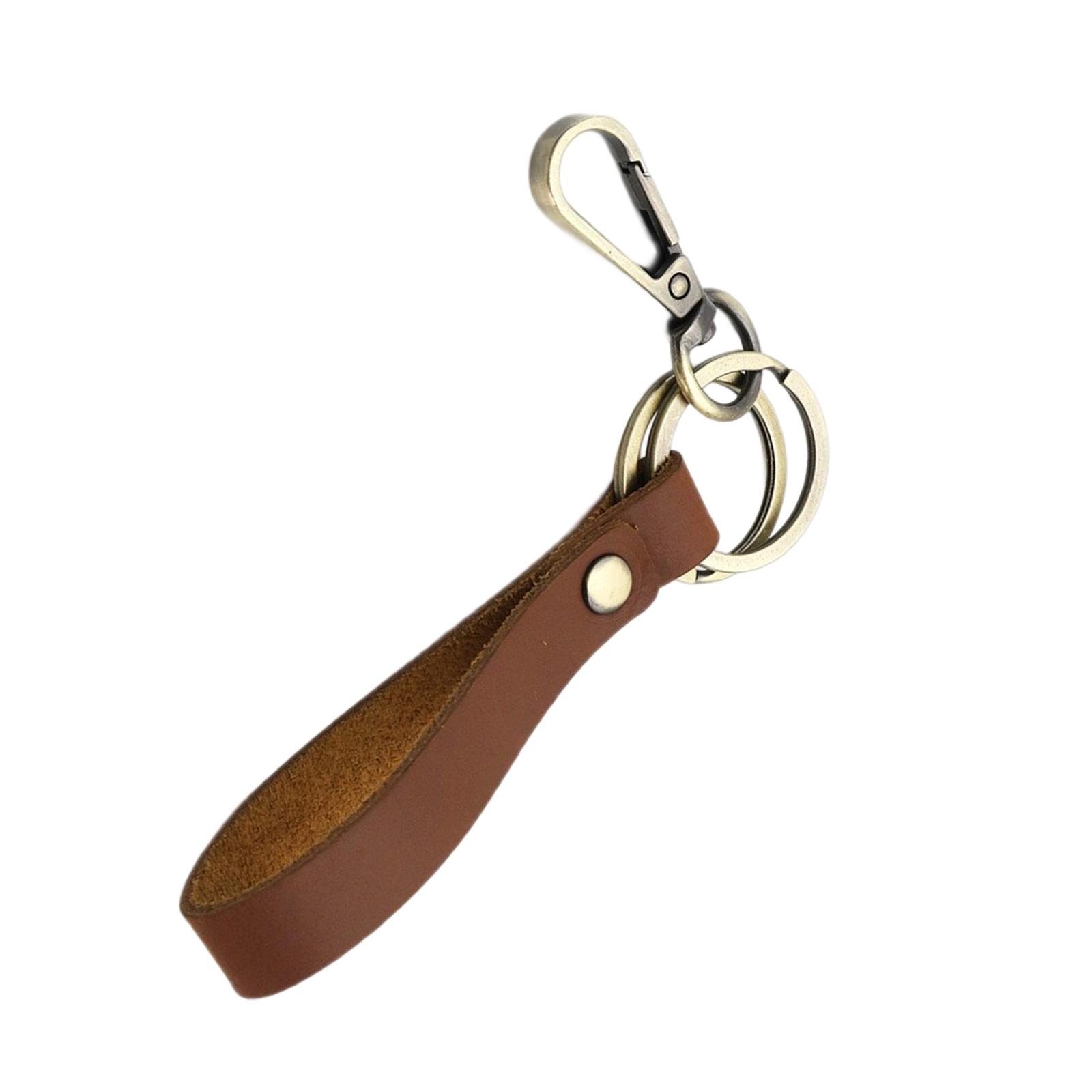 

Брелок из натуральной кожи для деловых профессионалов Портативное прочное кольцо для ключей различных цветов для повседневного использования 4