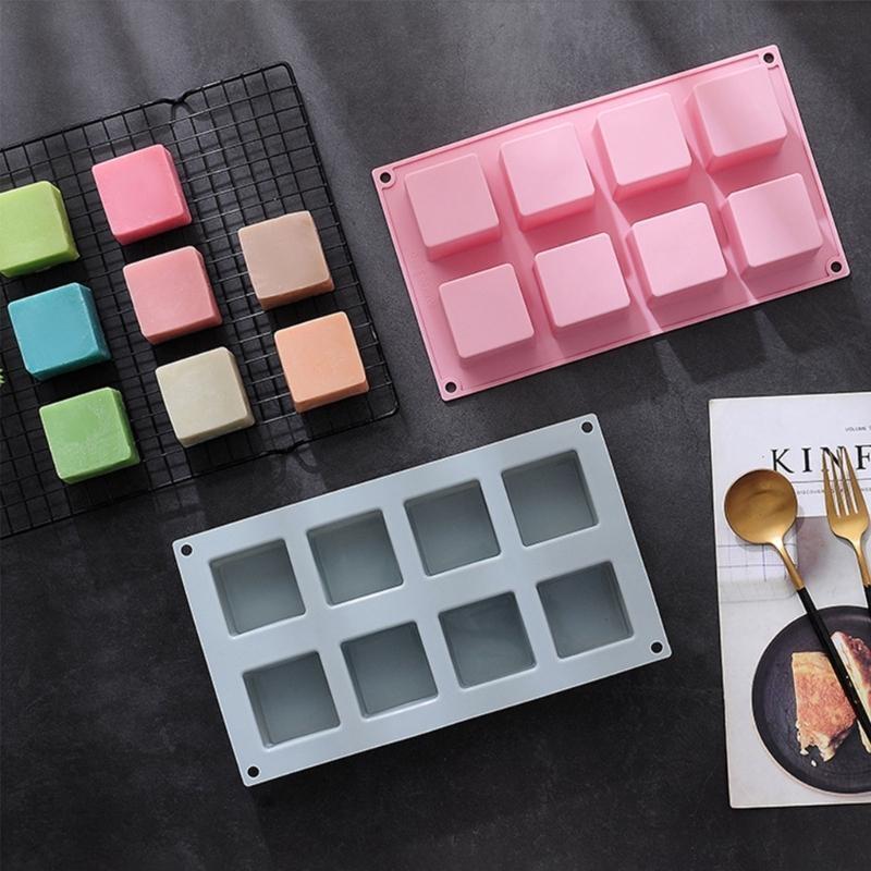 8 Cavity Square Silicone Chocolate Mould Cake Decorating Baking Accessories