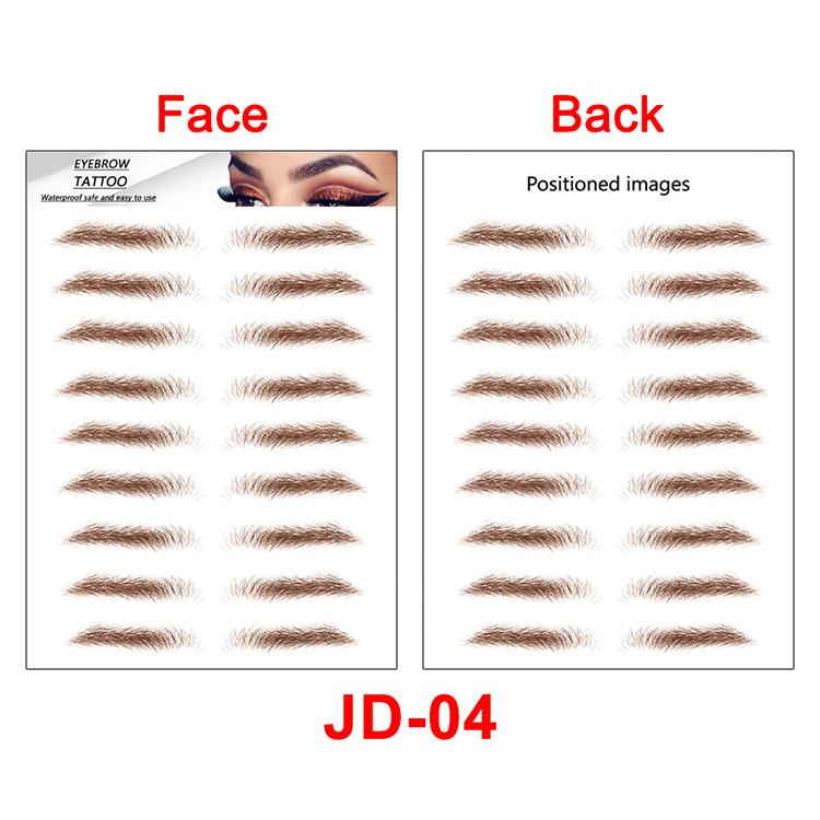 New Arrivals Water Transfer Girls Cosmetic Disposable Fake Temporary 4d Eye Brow Tattoo