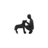 3D Printed Girl And Dog Statues Sculpture Canine Statues Crafts Cute Dog Figurine Pet Lovers Funny Desktop Ornaments Home Decor