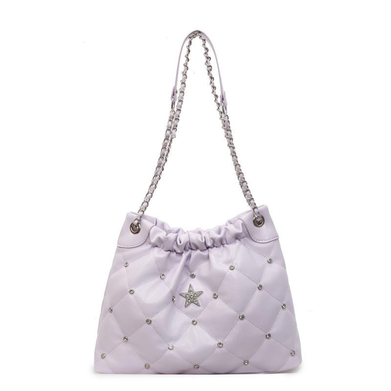 Rhombus Chain Small Bag Women's New Fashion Retro Bucket Bag Versatile Casual Messenger Bag