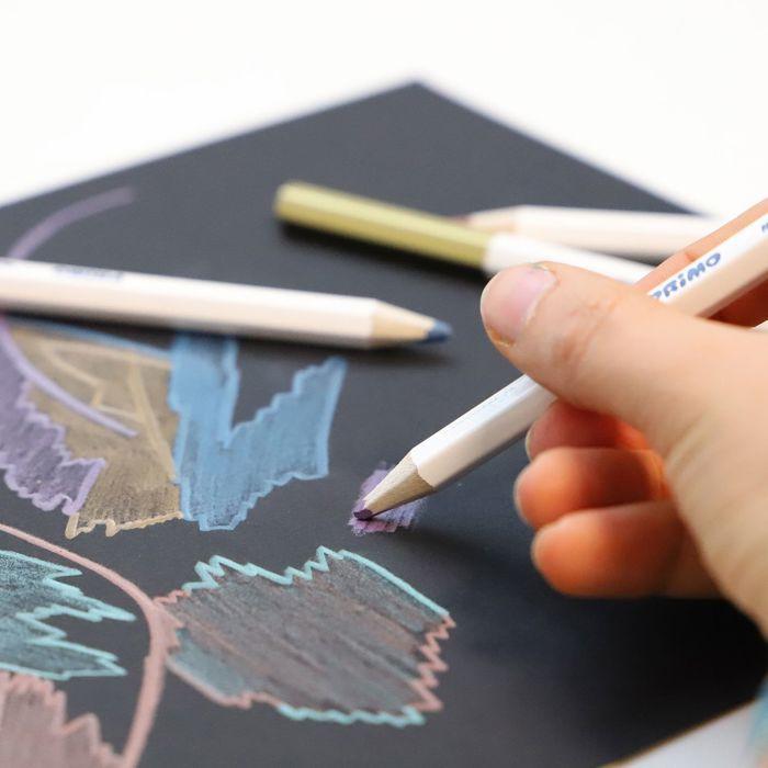 Crayons de couleur - Minabella - Métallique - Hexagonaux - Ø 3,8 mm - 6 couleurs