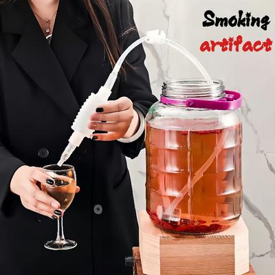 2M/2,5M Halbautomatisches Homebrew-Siphon-Set Für die Weinherstellung Handsaug-Siphon-Filter Lebensmittelechter Schlauch Transparent Für Homebrew