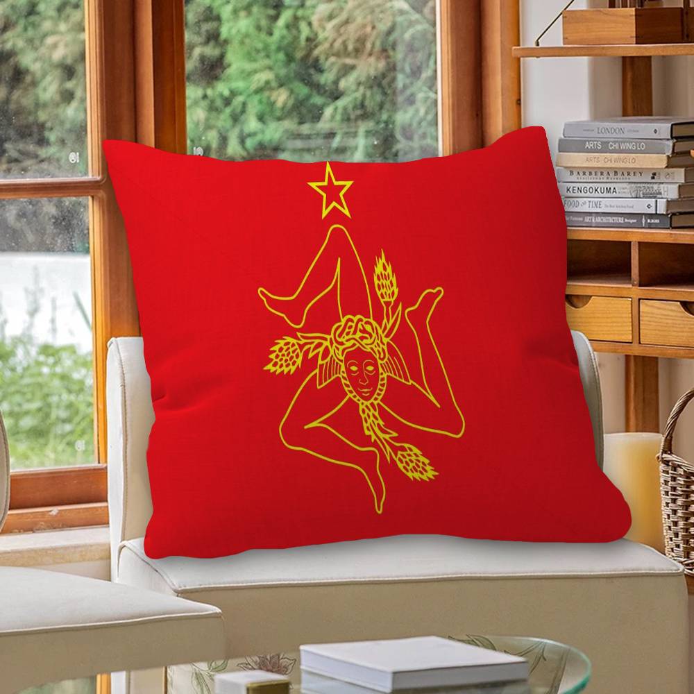S-Sicilian Flag Pillow Cover Design cushion Cover decor Holiday Decorati
