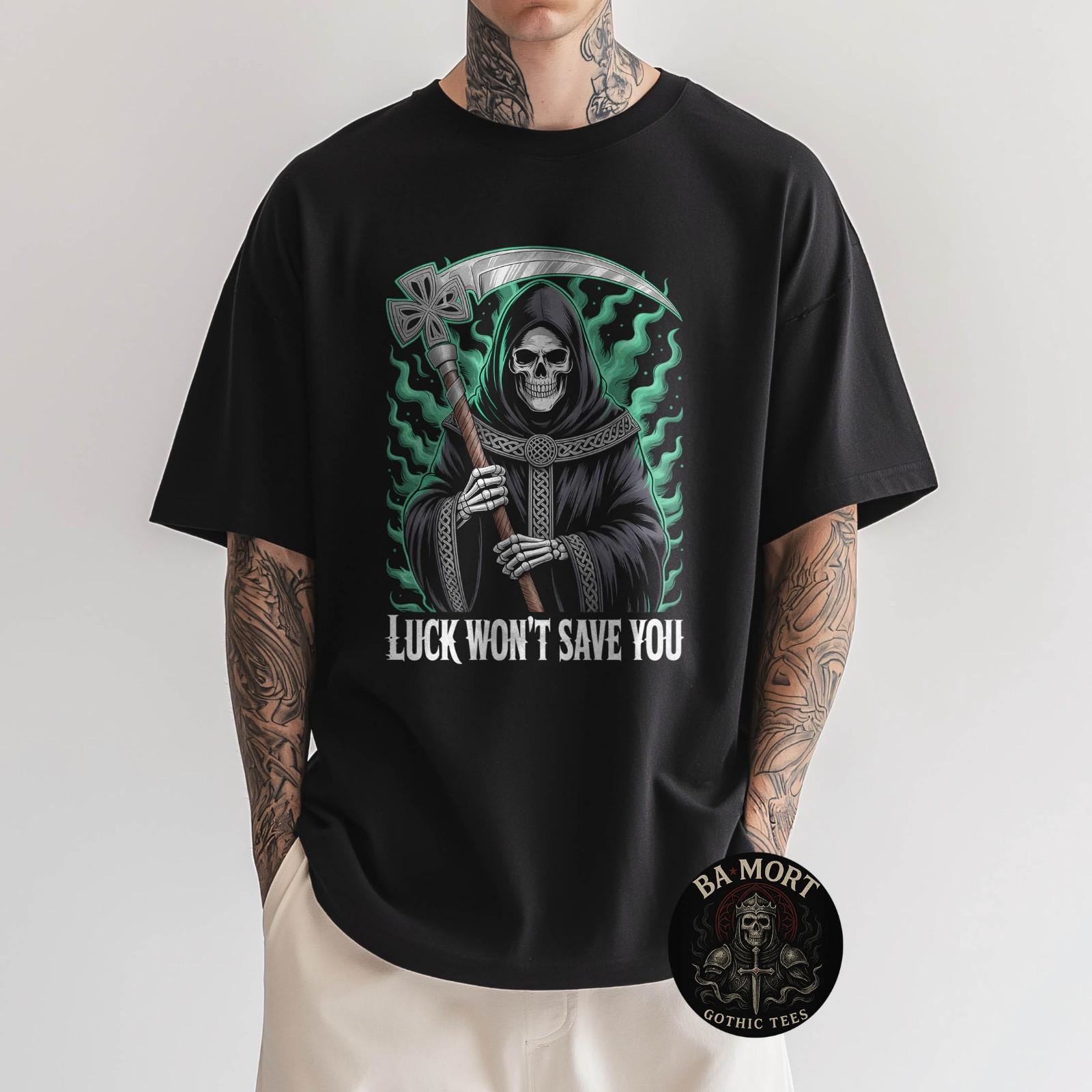 Luck Won T Save You - Celtic Grim Reaper T-Shirt S разноцветный