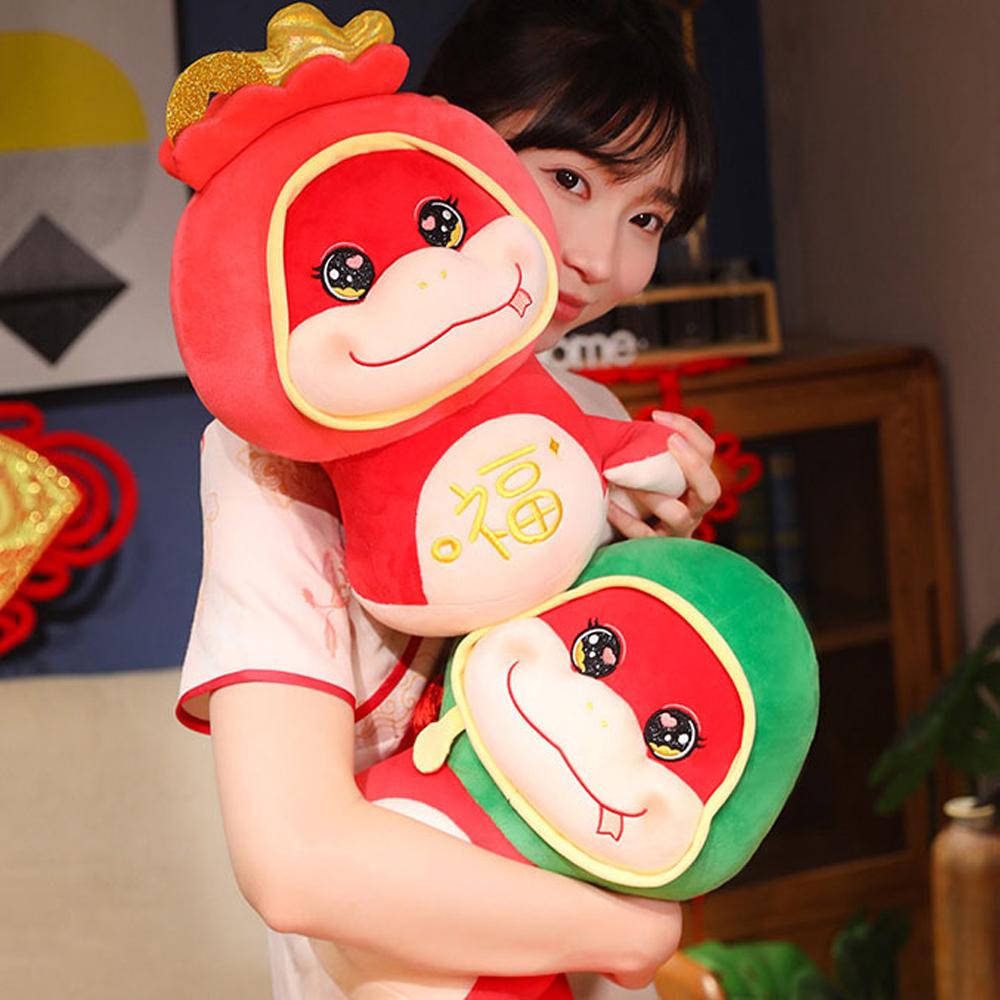 God of Wealth Snake Plush Doll Toy Fruits Lucky Snake Plushies Doll  Children