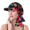 Wide Brim Headscarf Hat With Leopard Print And Floral Pattern Summer Style For Women And Men