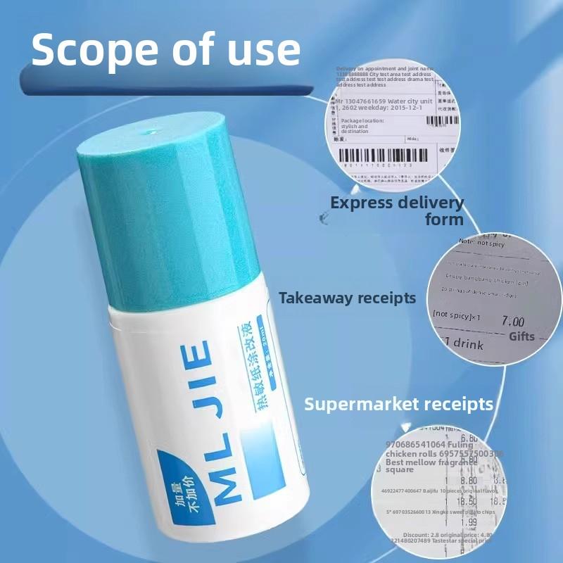 2 Bottles Privacy Quick-drying Anti-handwriting Leakage Smear Information Elimination Thermal Paper Correction Fluid