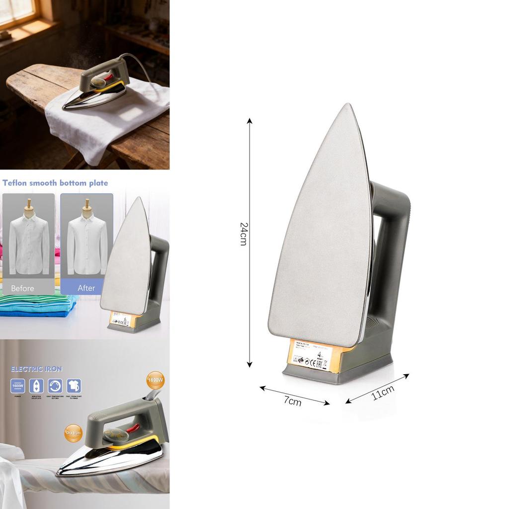 Traditional Electric Iron With Coated Soleplate For Home Use And Fabric Pressing