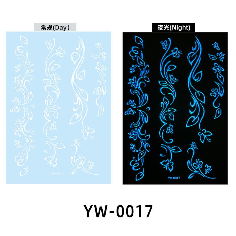 Glow In The Dark Indian Lace Tattoo Stickers - Henna Style Hand Body Art