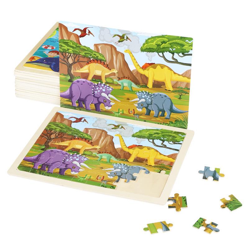 Wooden 60 Pieces Puzzle Children Animal Cartoon Fairy Tale Plane Puzzle Baby Early Education Puzzle Building Block Toy