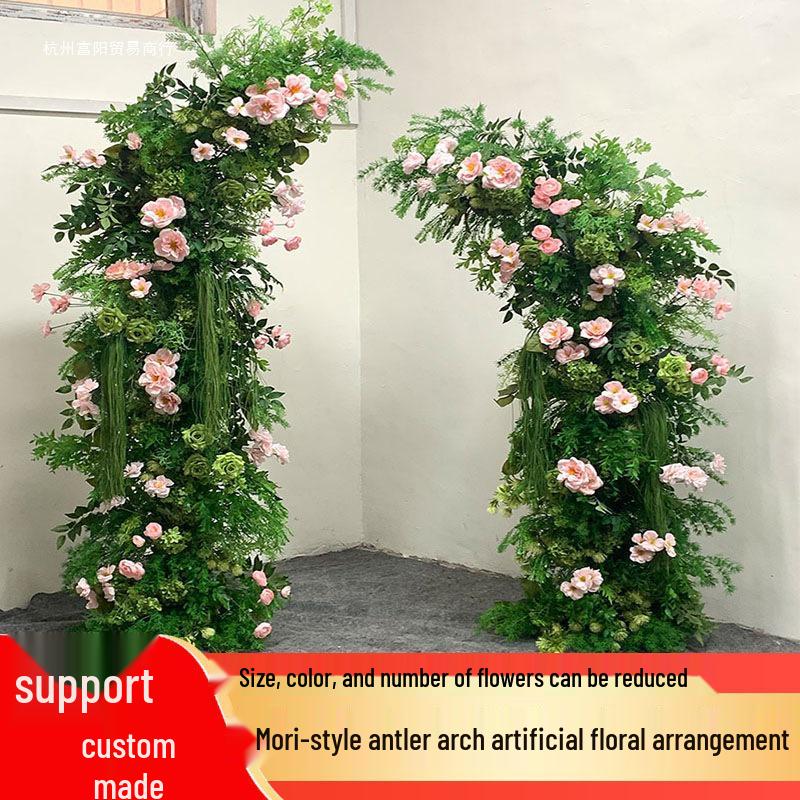 Mori-Style Floral Arch: Silk Flowers & Greenery for Weddings, Proposals, Birthdays, Window Displays & Photo Arrangements