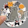Waterproof Cartoon Cat Stickers: 50-Sheet Kit for Journals, Tablets, and Suitcases