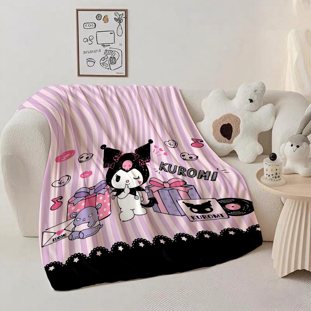 Kawaii K-Kuromi Fluffy Soft Blankets and Throws Nap Blanket for Bed New Year Camping Furry Bedspread the Anime Home Decoration