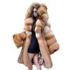 2023 Women's Mid-Length Hooded Faux Fur Coat - Warm Autumn/Winter European & American Style