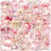 10/30/60pcs Cute Pink Coquette Art Stickers Kawaii Cartoon Decals DIY Water Bottle Notebook Fridge Aesthetics Graffiti Sticker