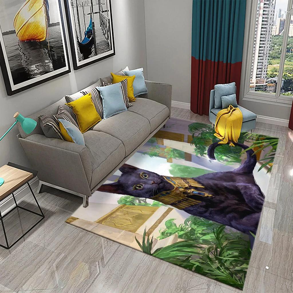 3D Cute Fantasy Cartoon Cat Carpet for Bathroom Kitchen Entrance Anti-Slip Mats Bedroom Doormat Living Room Welcome Decor Mats