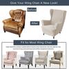 Jacquard Wing Chair Cover Dust-Proof Armchair Covers Non-Slip Sofa Slipcovers With Seat Cushion Cover For Living Room Bedroom
