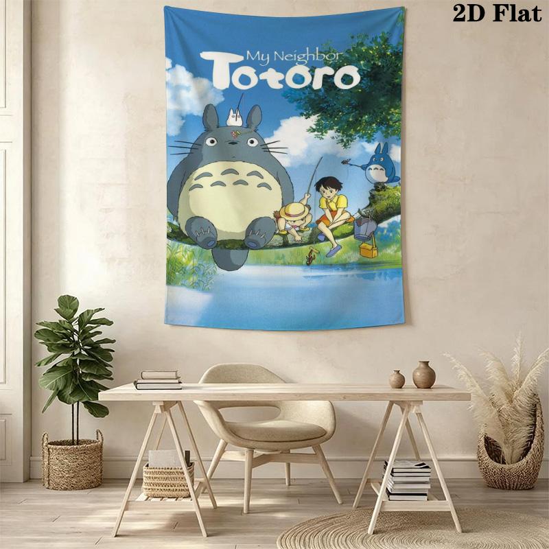 Neighbor Totoro Magical Journey Tapestry Background Cloth Wallmounted Home Decor Background Wall Hanging Cloth Homestay Soft Decoration Tapestry