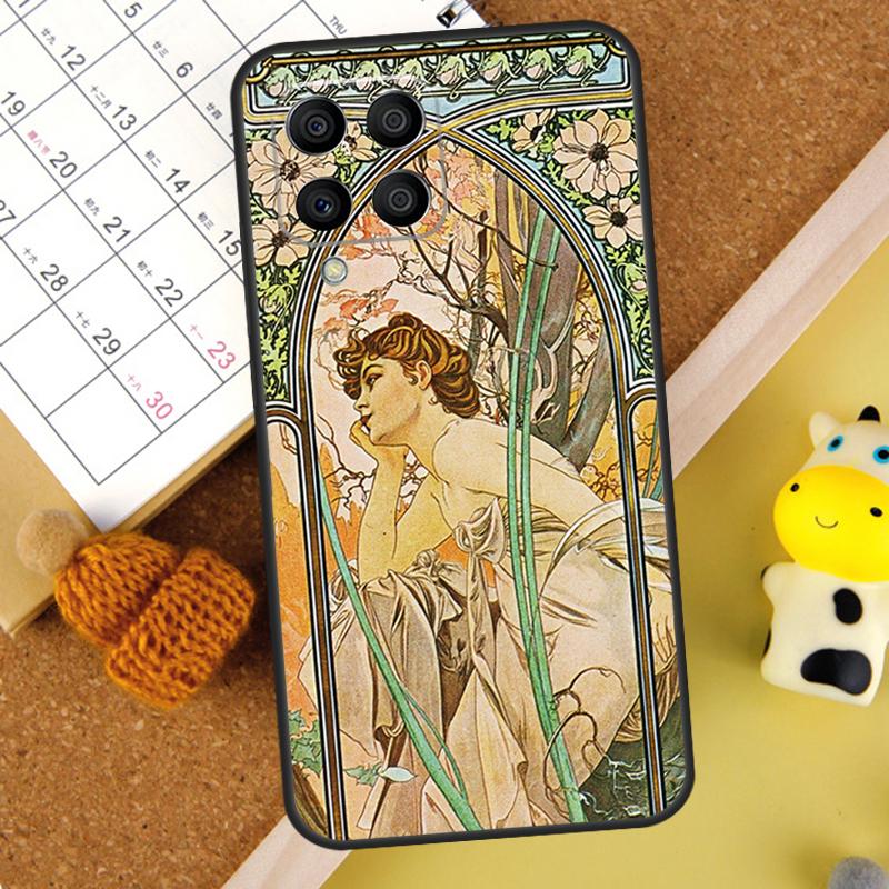 Alphonse Mucha Painted Case For Samsung Galaxy M31 M51 M21 M12 M32 M52 M20 M13 M23 M33 M53 M14 M34 M54 M30s Cover