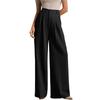 Women Solid Color High Waist Wide Leg Commute Office Straight Suit Long Pants
