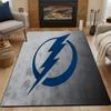 Blue Lightning Bolt Emblem Patterned Carpet, Non Slip Mat Suitable for Living Room and Bedroom Sofas