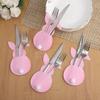 4Pcs Easter Bunny Felt Cutlery Holder Bag Happy Easter Decorations for Home Tableware Accessories Rabbit Cutlery Cover Bag Table