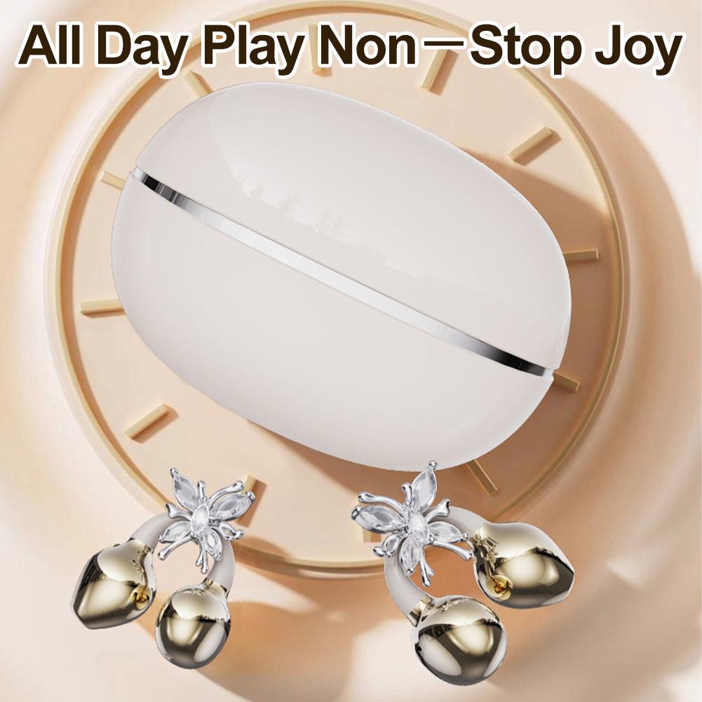 Sports Bluetooth 5.4 Headphones Wireless Ear-clip Earbuds Intelligent Noise Cancellation Earphones Butterfly Diamond Buckle Decor