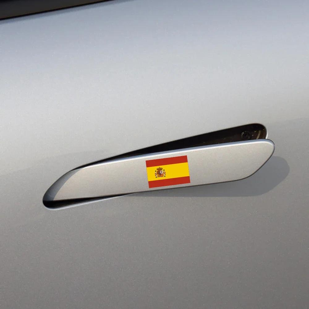 3pcs Spanish Flag Car Stickers Auto Motorcycle Decoration PVC Sticker Waterproof Styling Decals Car Exterior Accessories